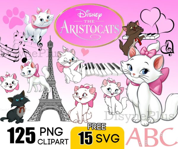 125 Files Marie Cat Svg