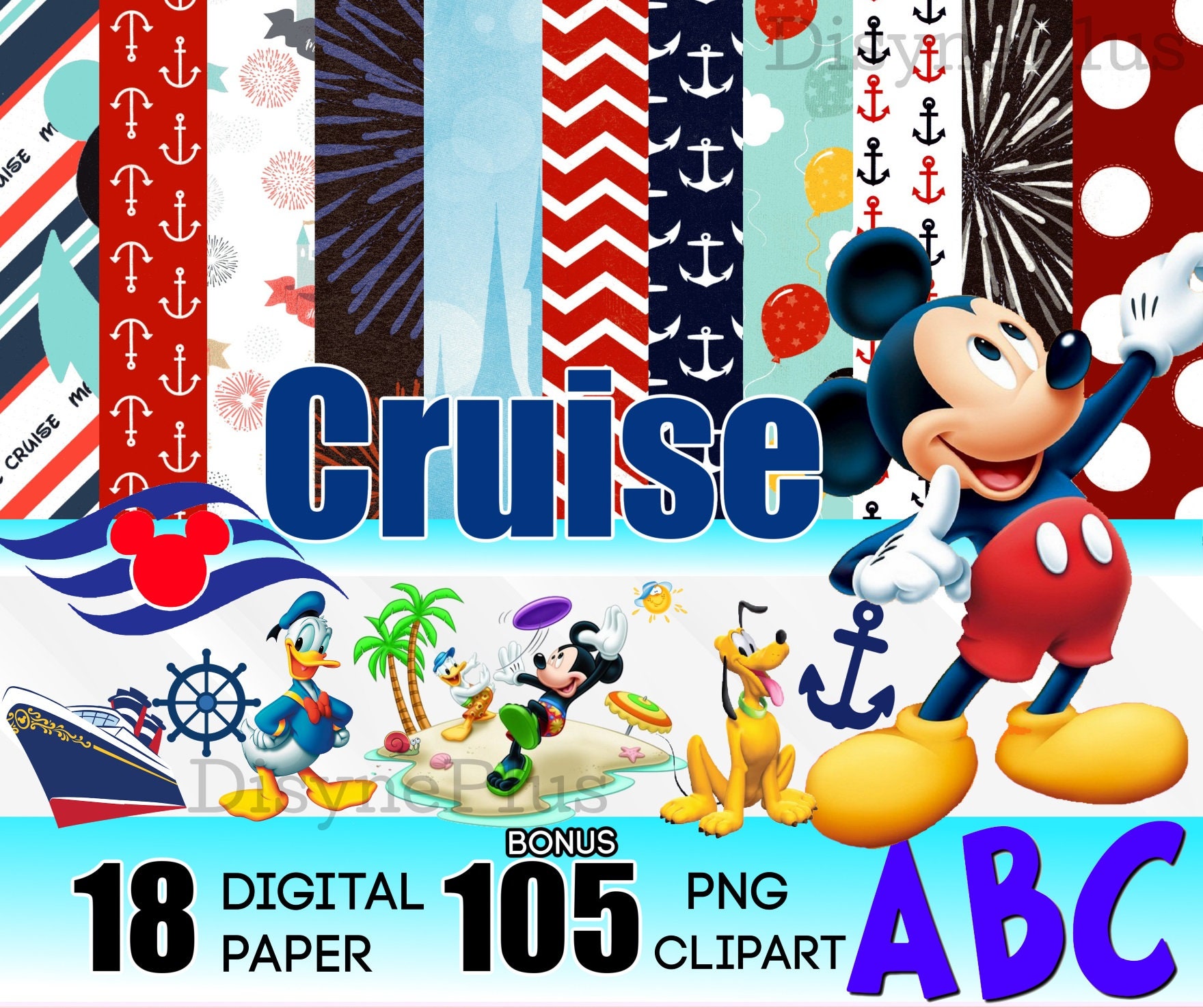 105 Cruise Mickey PNG bundle