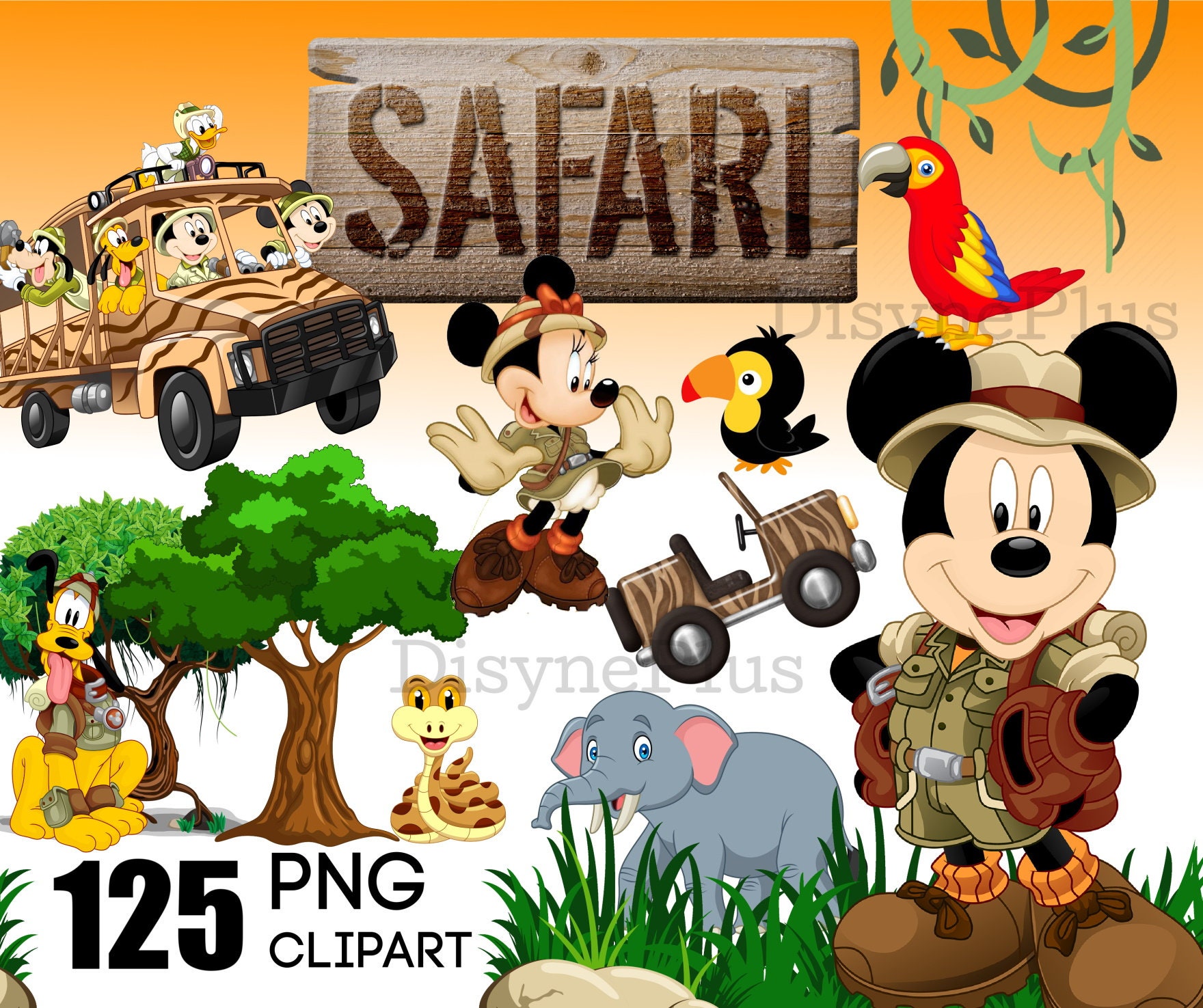 125 Mickey Safari png bundle