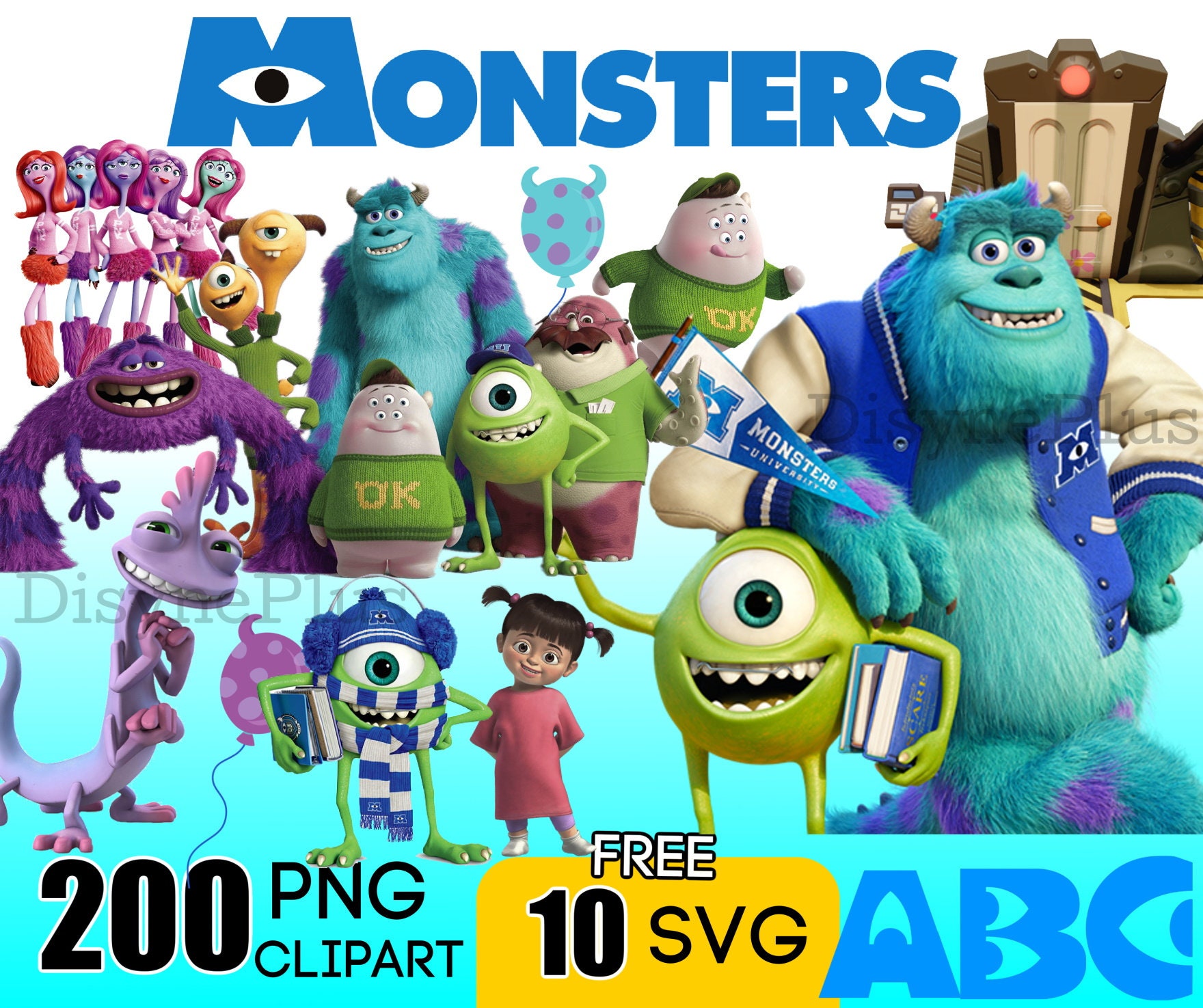 200 Disney Monsters png bundle