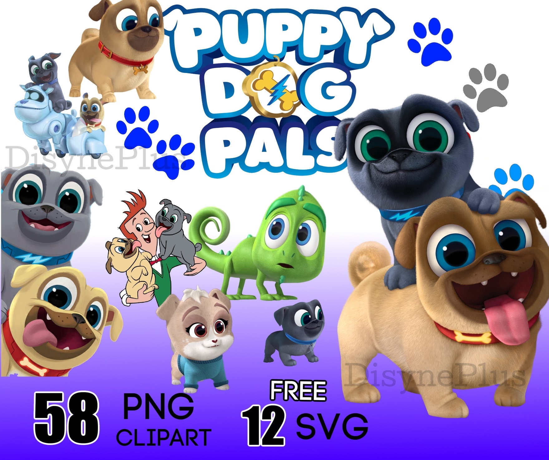 58 Puppy Dog Pals PNG bundle