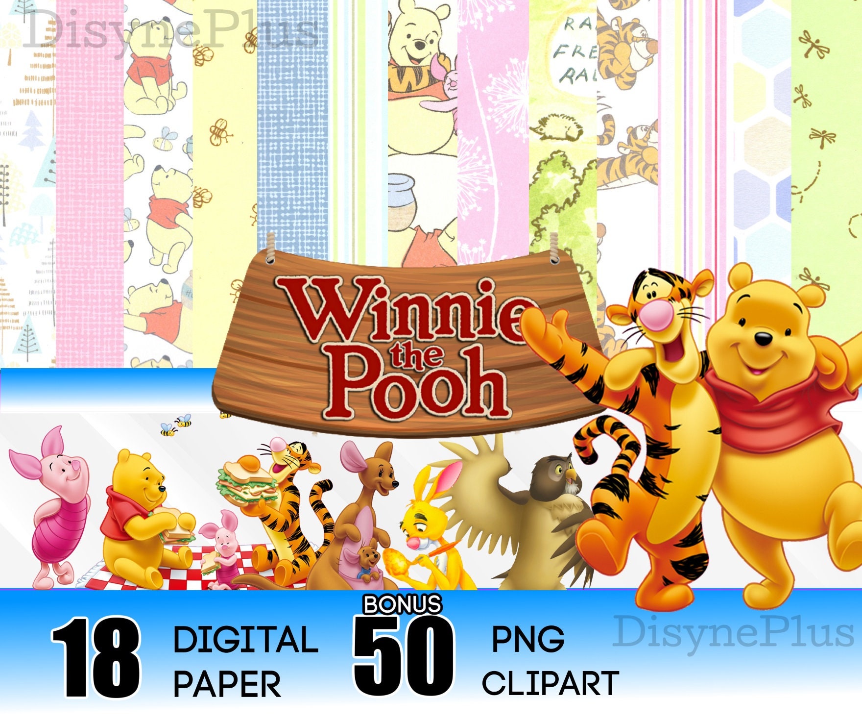 Winnie the Pooh Digital Paper