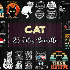 25 Files Cat Bundle Svg