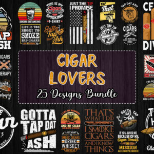 25 Designs Cigar Lovers Bundle Svg