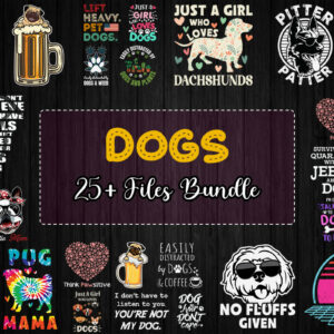 25 Files Dogs Bundle Svg