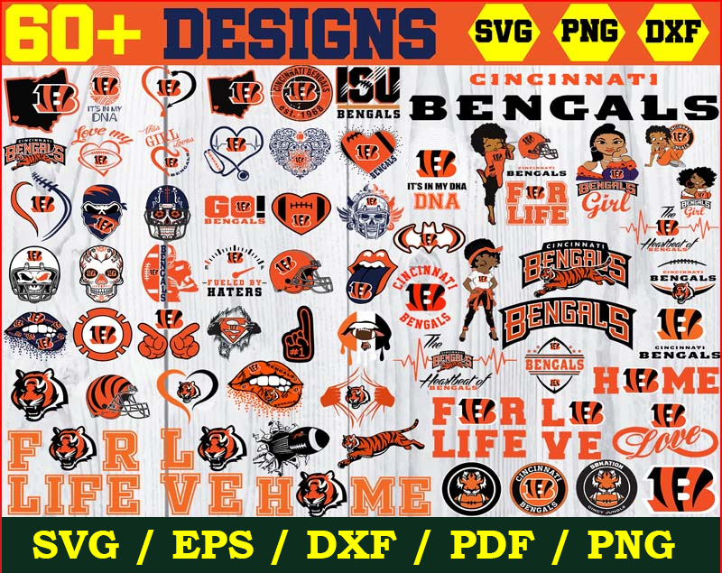 60+ Designs Cincinnati Bengals Football Svg Bundle