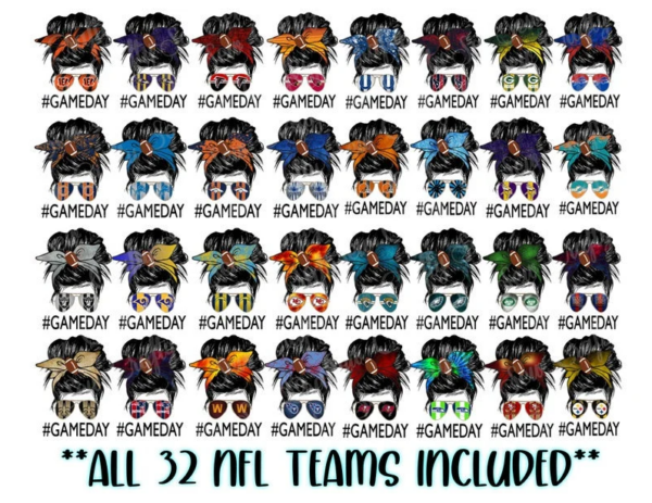 32 NFL Team messy bun bundle