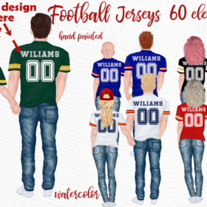 Football Jerseys Watercolor Clipart Png