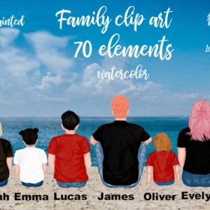 Family Watercolor Clipart Png