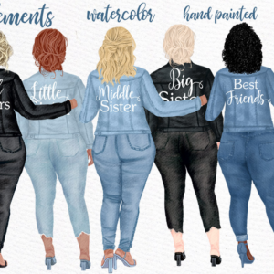 Curvy Girls Plus Size Girls Clipart Graphic Png
