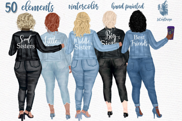 Curvy Girls Plus Size Girls Clipart Graphic Png