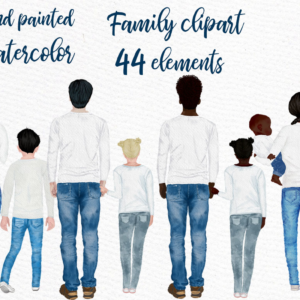 Watercolor Family Clipart Graphic Png