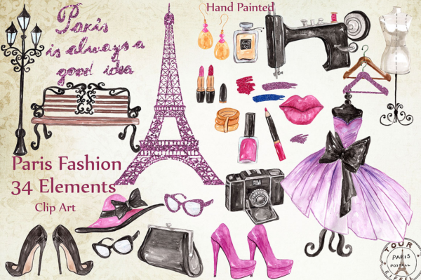 Paris Fashion Clipart Graphic Png