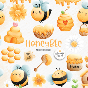 Honeybee Watercolor Clipart Png