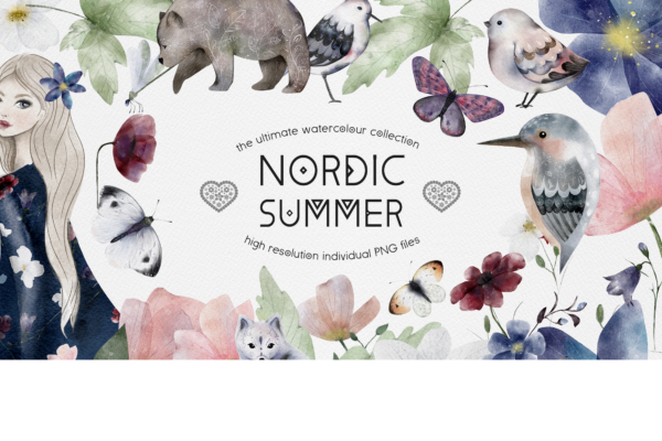 Nordic Summer Collection Clipart Png