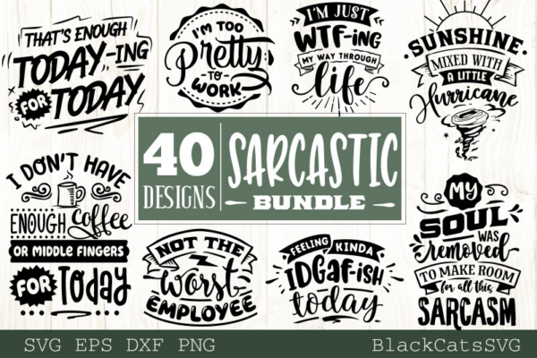 40 Sarcastic Svg Bundle