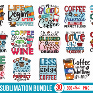 Coffee Sublimation Bundle Png
