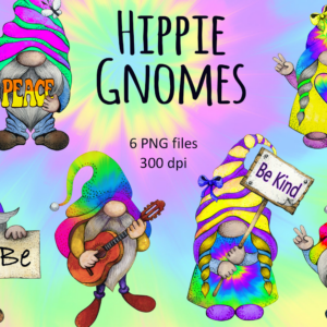 Hippie Gnome Clipart Png Bundle