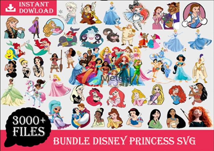 3000 Files Disney Princess Svg Bundle