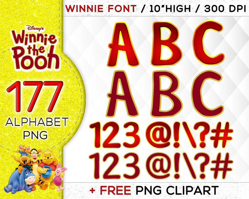 177 Winnie The Pooh Alphabet Png bundle