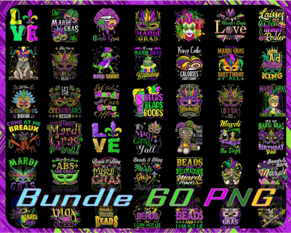 60 Mardi Gras Bundle Png