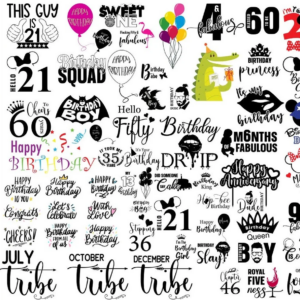 60+ Files Happy Birthday bundle svg