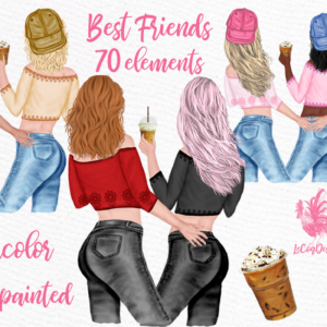 Best Friends Hand Painted Clipart Png