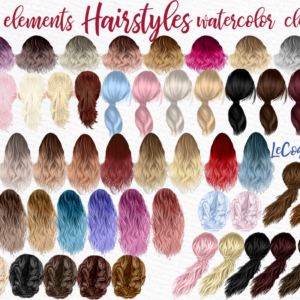 Hairstyles Watercolor Clipart Png