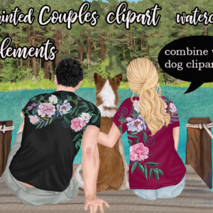 Hand Painted Couples Clipart Png