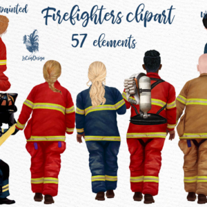 Watercolor Firefighter Clipart Png