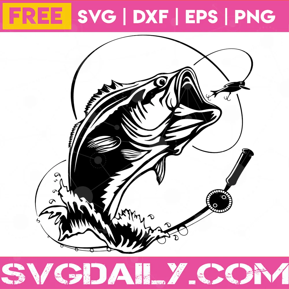 Bass Fishing Vector Svg Free