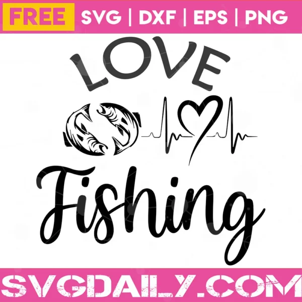 Crictut Love Fishing Fish Heartbeat Svg Free