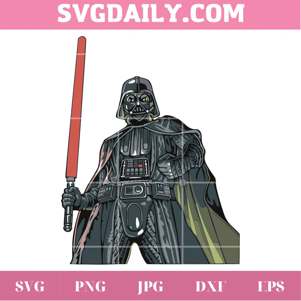 Darth Vader Holding Lightsaber Star Wars, Free Svg Files Silhouette