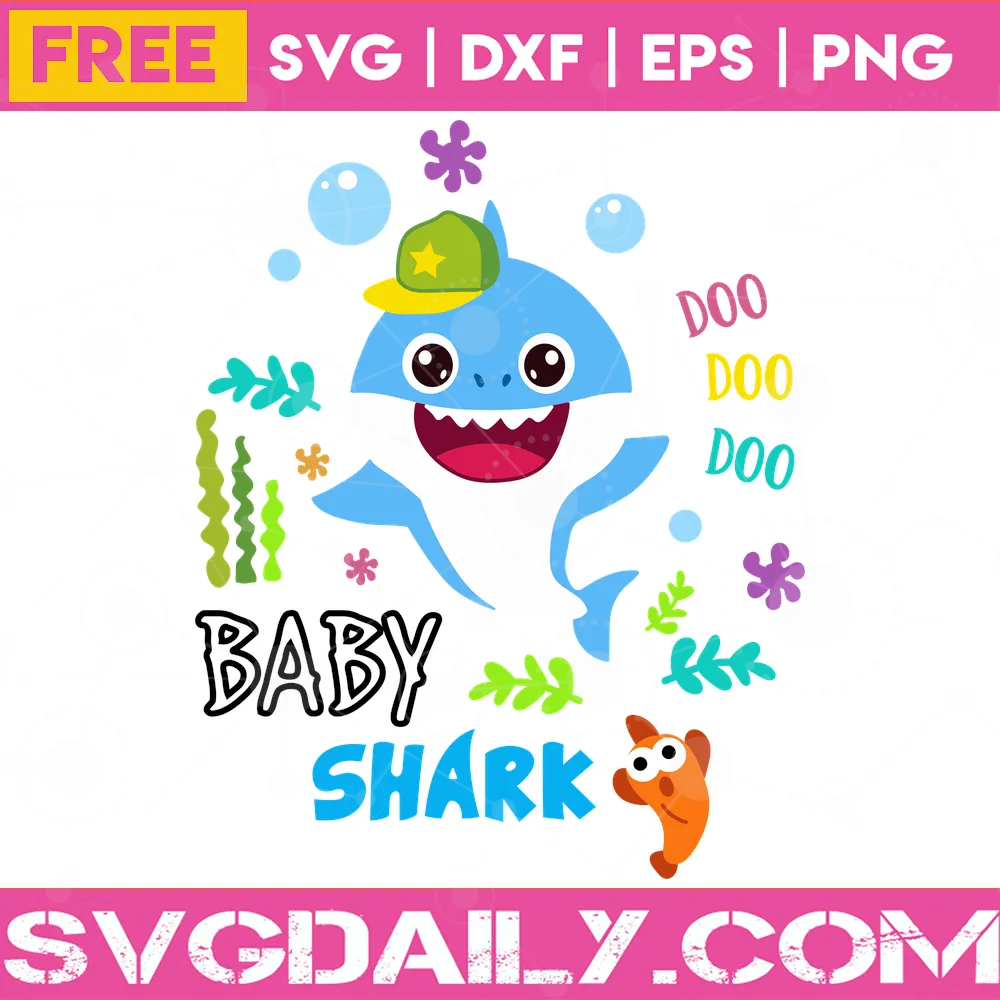 Free Blue Baby Shark Boy With Cap, Svg Png Dxf Eps Digital Download