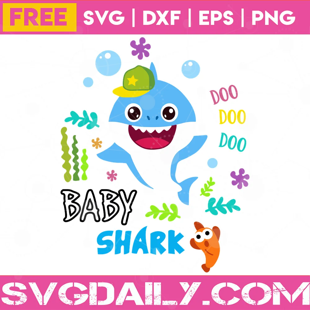 Free Blue Baby Shark Boy With Cap, Svg Png Dxf Eps Digital Download ...