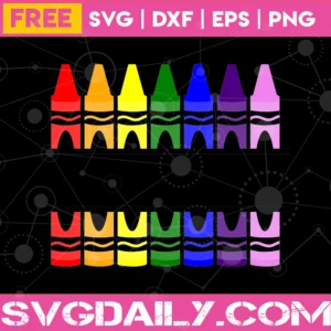 Free Crayons Monogram Svg Design Invert