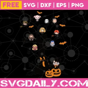 Free Halloween Tree With Harry Potter Characters Chibi, Graphic Design Invert