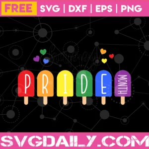 Free Happy Pride Month, Svg Png Dxf Eps Cricut Invert