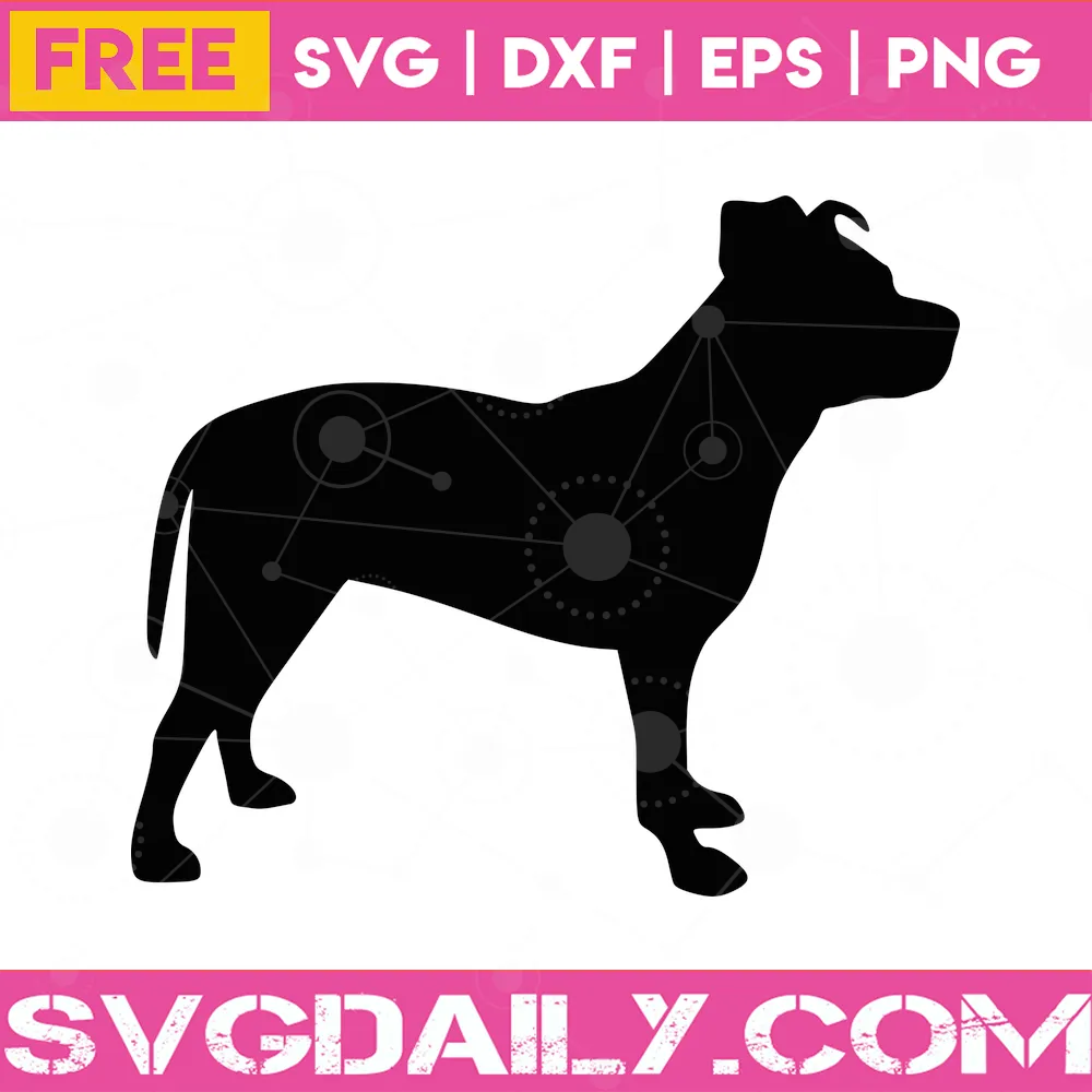 Free Pitbull Silhouette, Svg Png Dxf Eps Digital Files