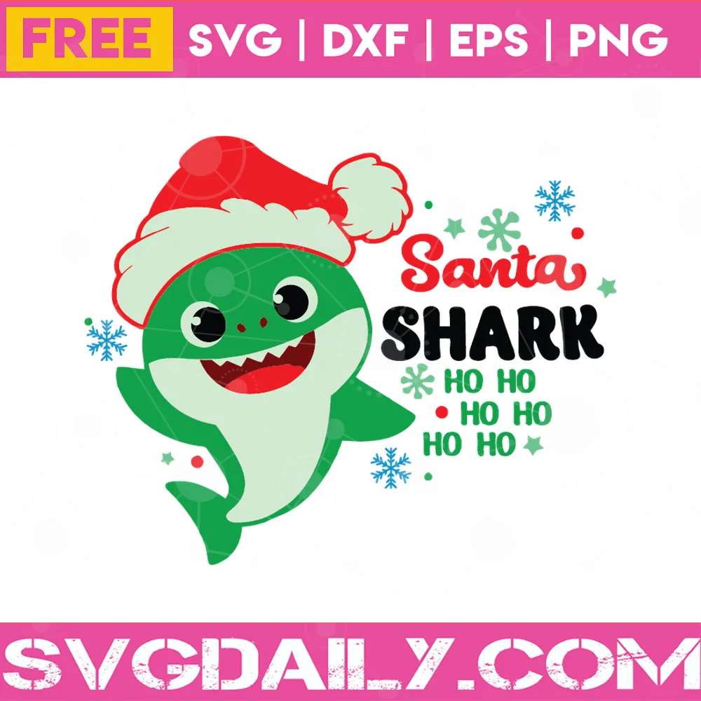 Free Santa Shark Christmas svg