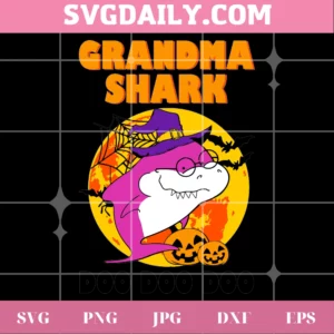 Halloween Grandma Shark Doo Doo Doo, Vector Files Invert