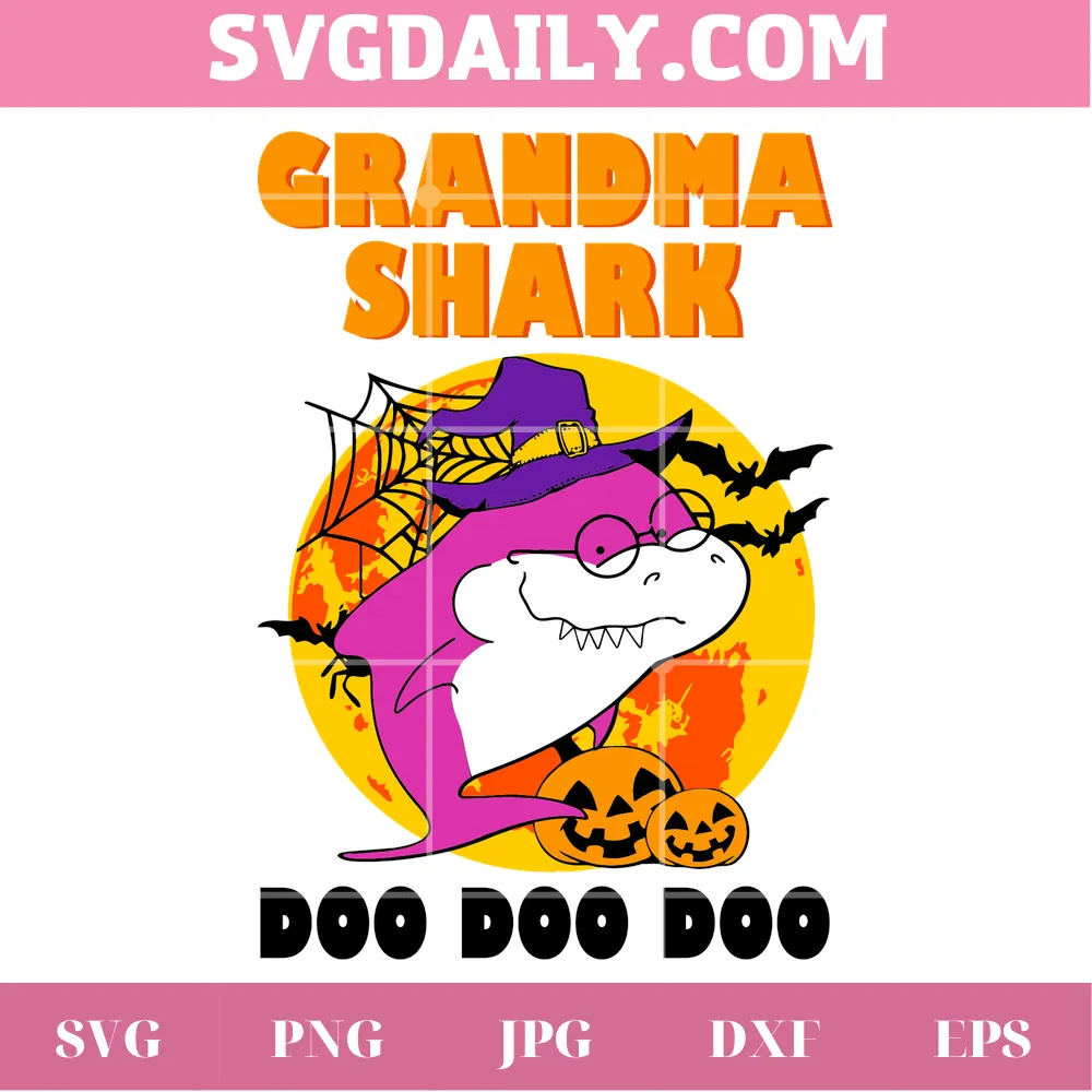 Halloween Grandma Shark Doo Doo Doo svg