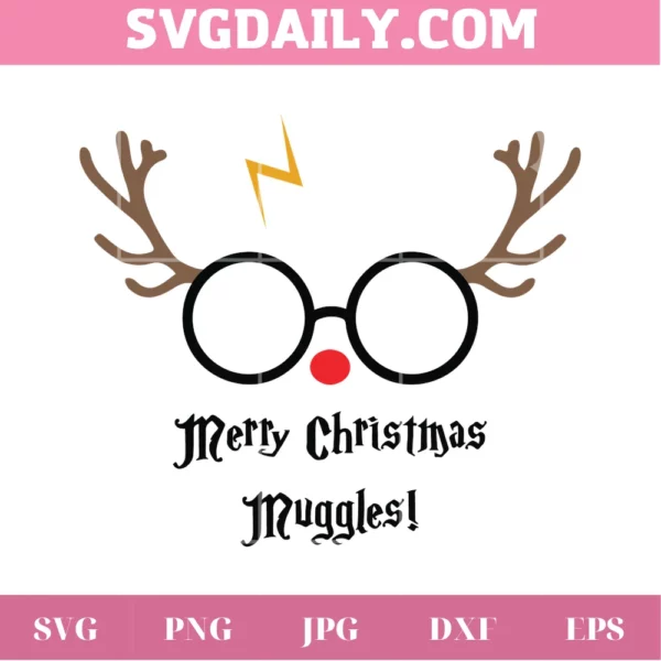 Harry Potter Merry Christmas Muggles, Svg Png Dxf Eps Designs Download