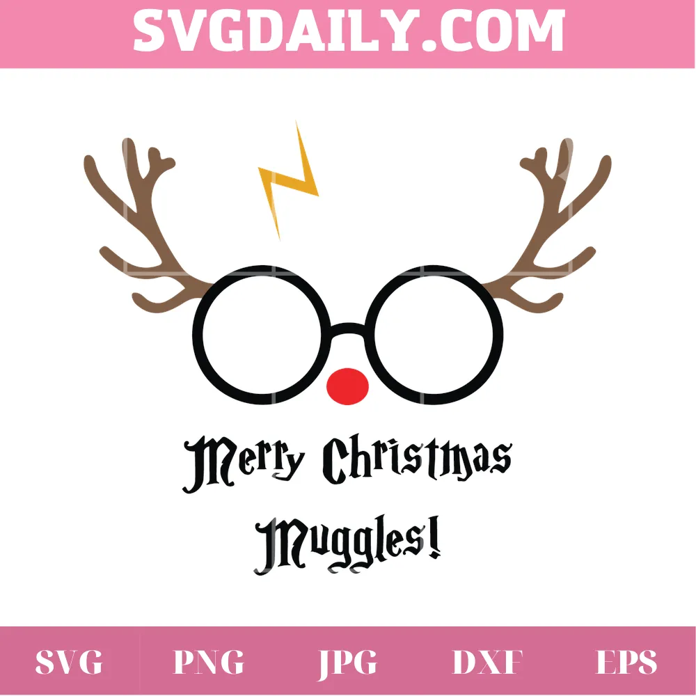 Harry Potter Merry Christmas Muggles, Svg Png Dxf Eps Designs Download