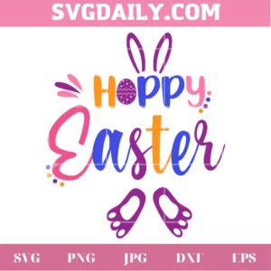 Hoppy Easter Bunny And Footprint, Svg Png Dxf Eps Cricut Files