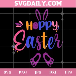 Hoppy Easter Bunny And Footprint, Svg Png Dxf Eps Cricut Files Invert