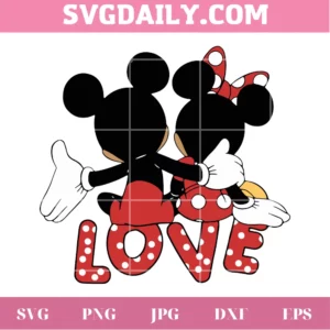 Mickey Mouse And Minnie Mouse Love Valentine, Svg For Cricut