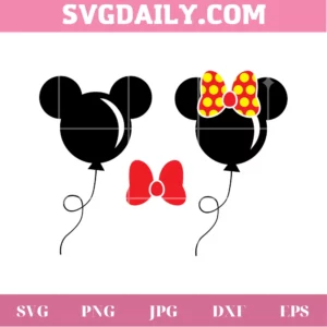 Mickey Mouse Balloon Minnie Balloon, Svg Png Dxf Eps Digital Files
