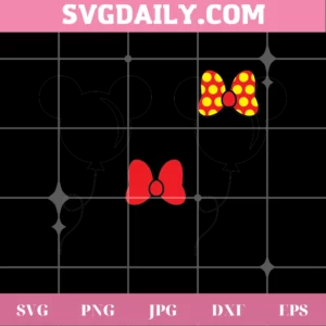 Mickey Mouse Balloon Minnie Balloon, Svg Png Dxf Eps Digital Files Invert
