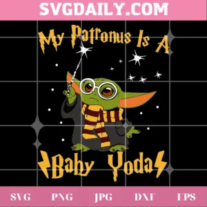 My Patronus Is A Baby Yoda Harry Potter, Svg Png Dxf Eps Cricut Files Invert